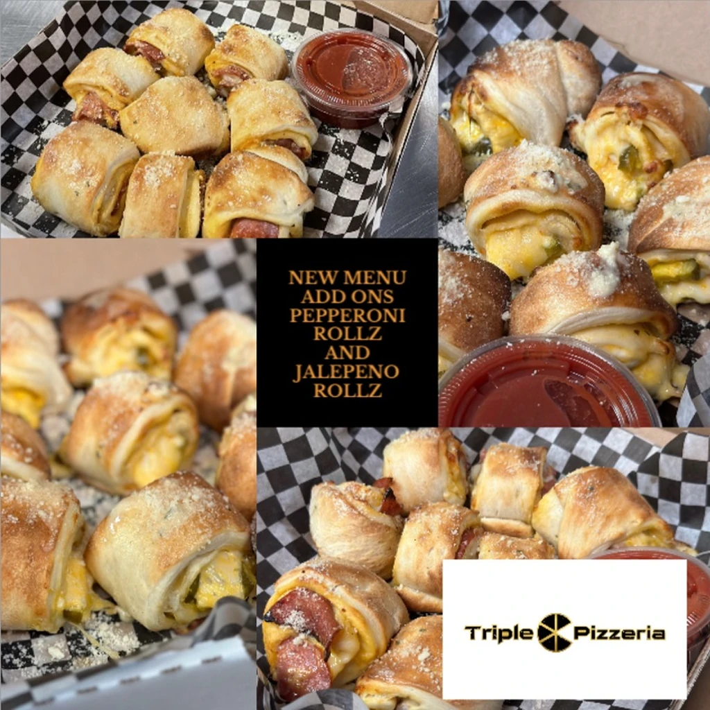 Jalapeño rollZ takeout at Triple C Pizzeria Winnipeg with cheddar chipotle sauce and mozzarella